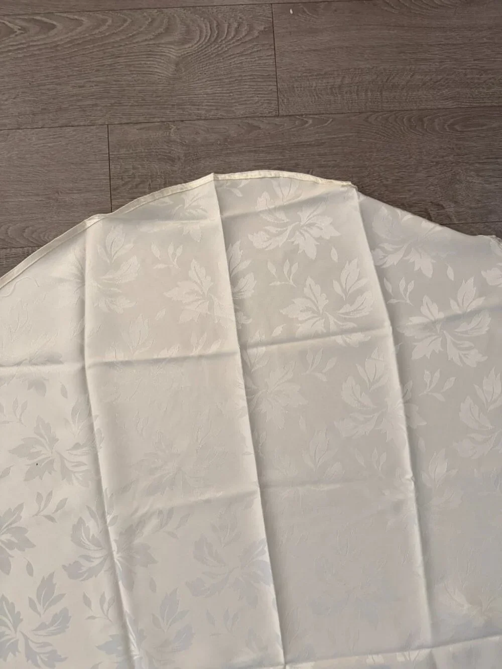 60” Round Ivory Floral Jacquard Tablecloth Elegant Formal Dining